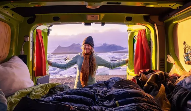 bedroom part of happy campers campervan