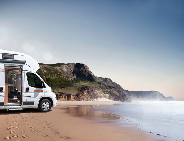 Camper on beach