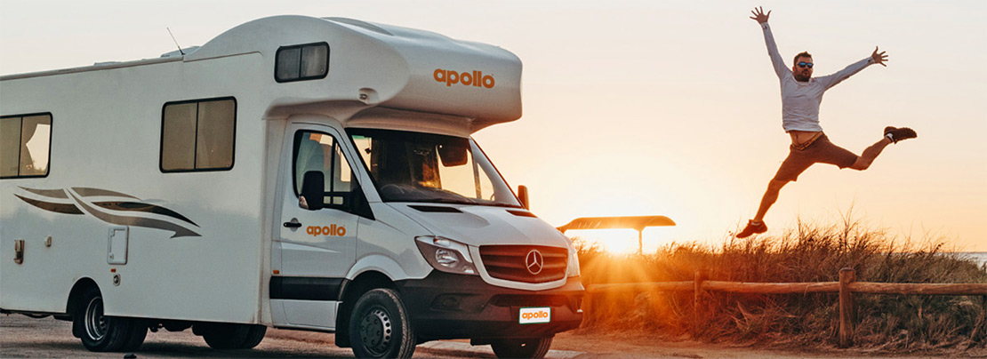 Airlie-Beach Apollo Motorhome at sunset