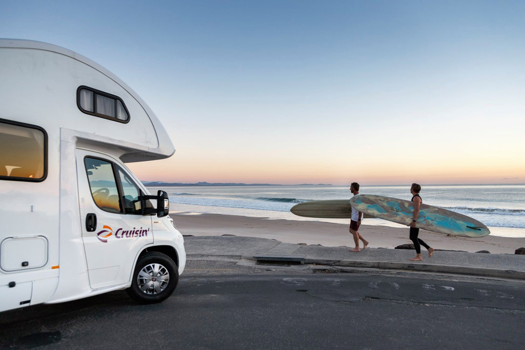 Surfing with a campervan in Australia