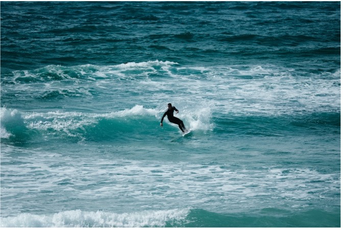 Surfing at Newquay beach