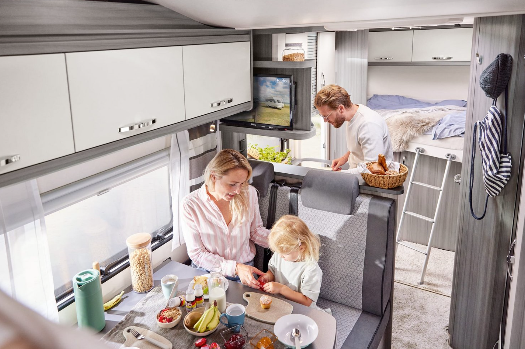 Family in campervan vehicle liverpool