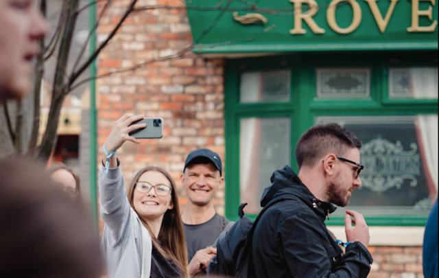 Tourists at coronation street set in manchester